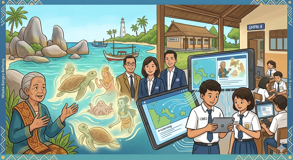 Dongkrak Wisata Bangka Belitung, Tim Dosen UBB Gagas Pembelajaran E-Learning Berbasis Folklor di SMPN 4 Sungailiat