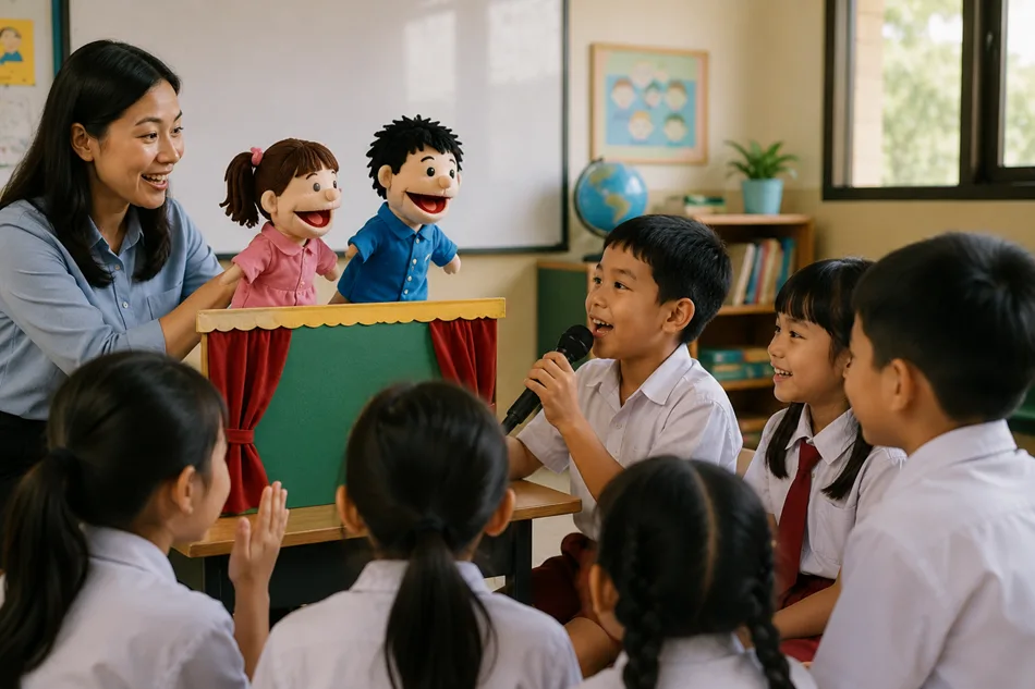 Study Finds Puppet Drama Improves English Speaking Skills Among Young Learners