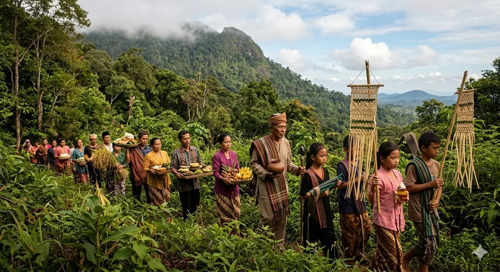 The Sacred Harmony of Pelangas: Unveiling the Myth and Semiotics Behind the Jerieng Tribe’s Sedekah Gunung Tradition