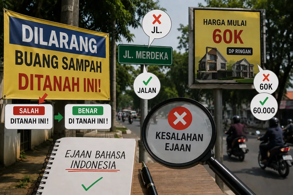 Study Finds Indonesian Spelling Errors Still Common in Public Spaces Across Pangkalpinang