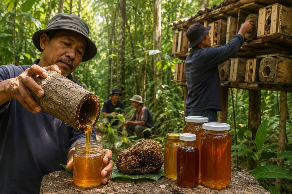 Budidaya Madu Kelulut Jadi Penopang Ekonomi dan Pelestarian Hutan Adat di Bangka