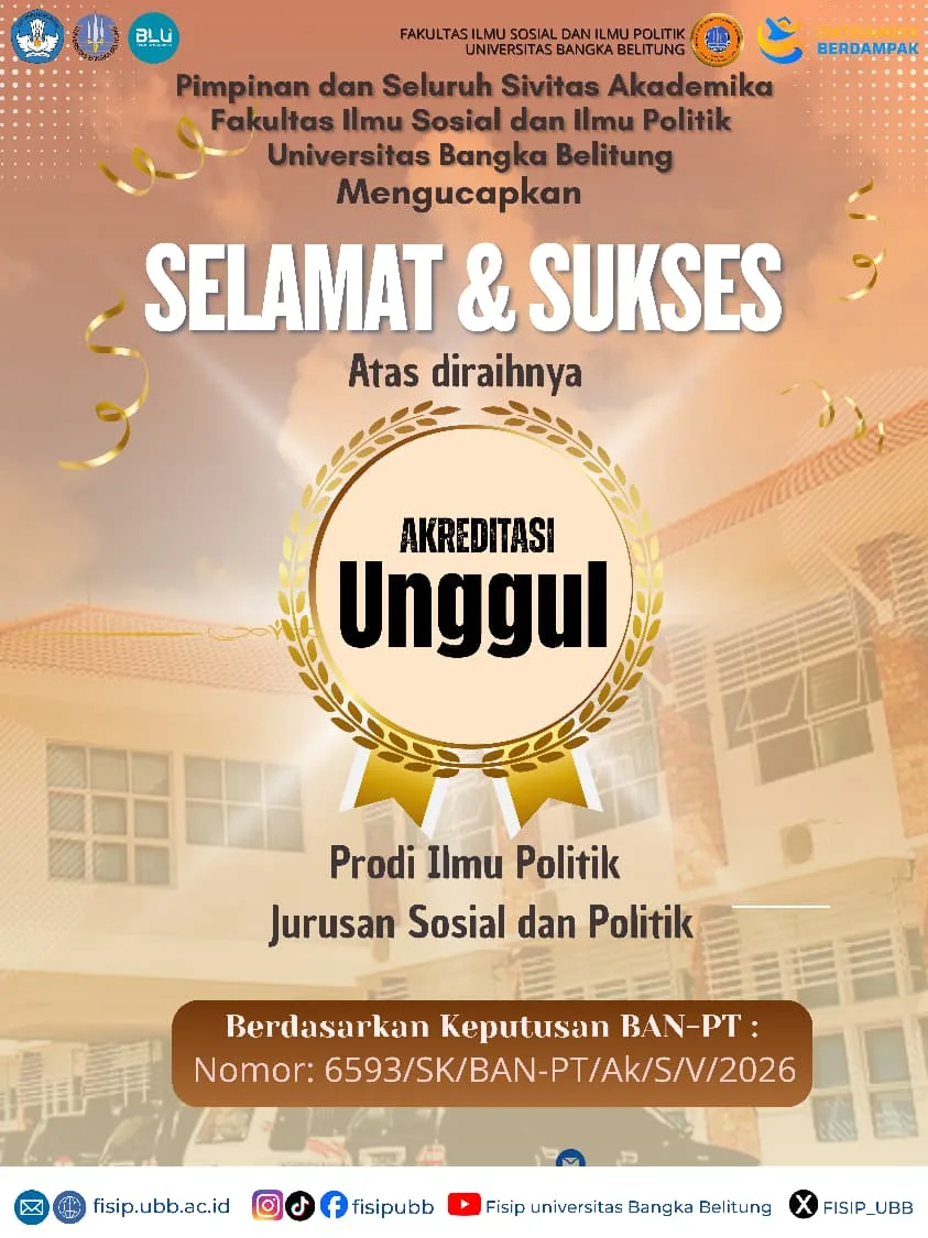 Prodi Ilmu Politik UBB Raih Akreditasi Unggul dari BAN-PT