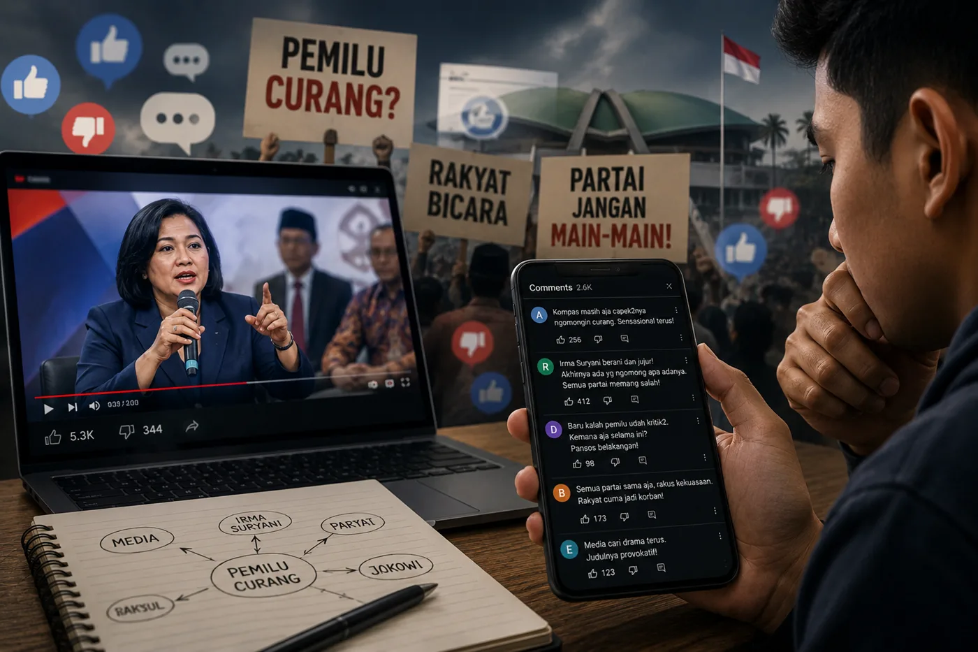Dissecting Digital Democracy: How YouTube Comments Unveil the Firestorm Surrounding NasDem Politician Irma Suryani’s Election Fraud Claims